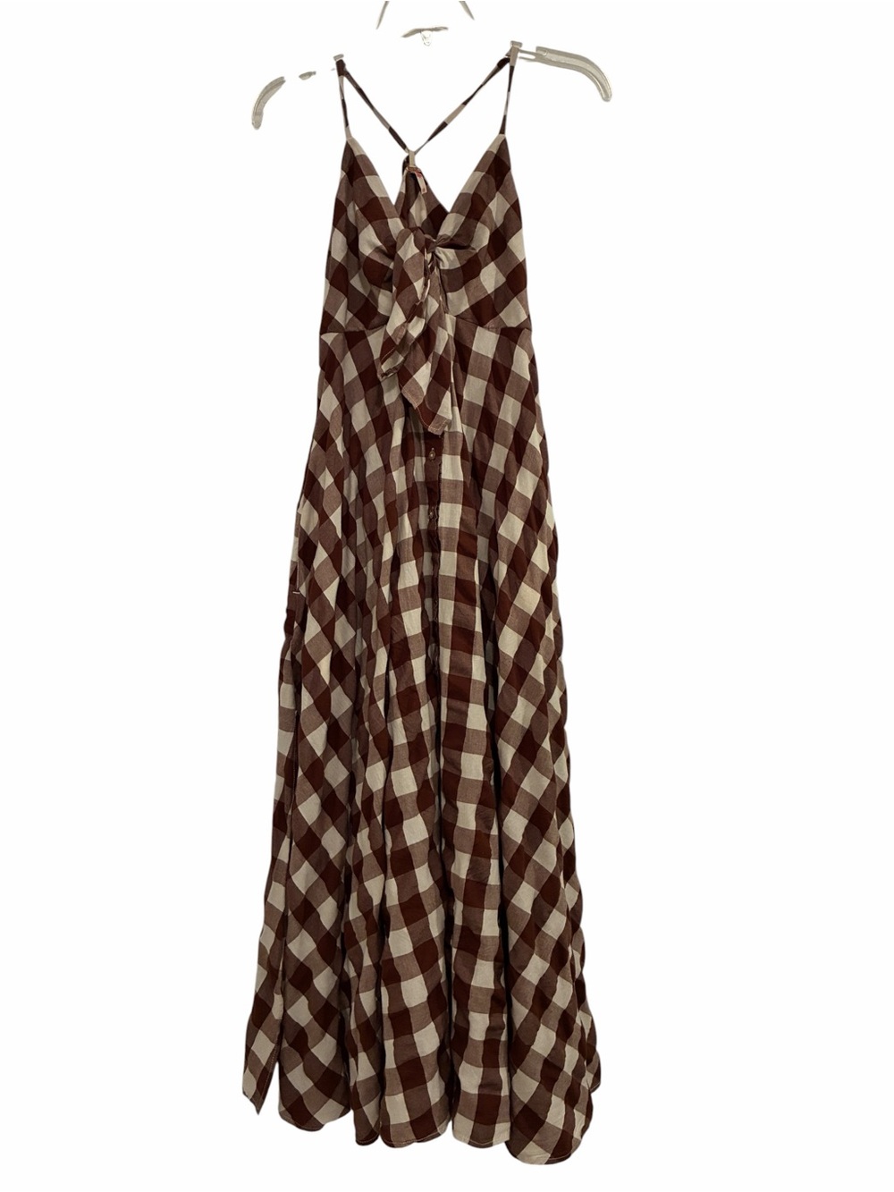 Free People Via Gingham Cotton Seersucker Sundress Sz XS - Picture 3 of 12